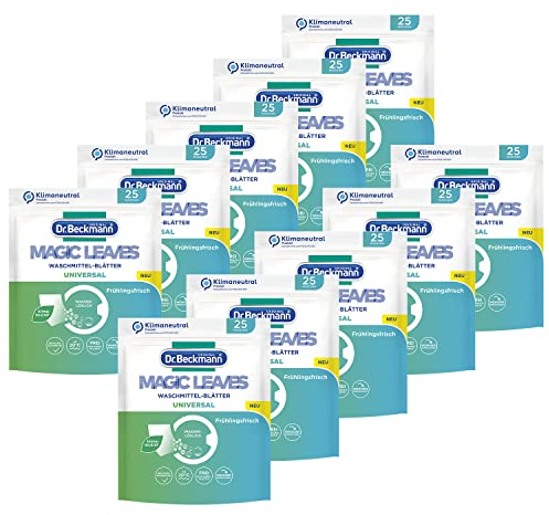 Dr. Beckmann MAGIC LEAVES Waschmittel-Blätter UNIVERSAL vordosierte & wasserlösliche Waschblätter platzsparend und leicht anzuwenden 10x 25 Blätter, 1370.0 grams