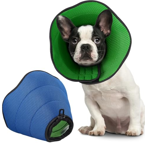 BONTHEE Halskrause Hund,Atmungsaktive Haustier Elisabethanischer,Weich Schutzkragen Hund Nach Op, Einstellbar Hundekragen,Leckschutz Hund, Hundehalskrause,Verhindert das Lecken von Wunden