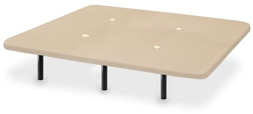 HOGAR24 ES | Base Tapizada Reforzada | Tejido 3D Beige | Válvulas de Transpiración | Incluye Juego de Patas Metálicas de 26 cm | Medidas: 90x200 cm