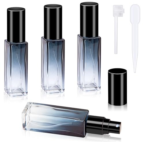 Heveer Parfümzerstäuber Nachfüllbar Parfum Zerstäuber für Unterwegs Portable Parfüm Sprühflasche 10ml 4 Stück mit Pumpkopf Tropfer für Männer und Frauen Reisen