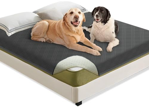 MOCOBO wasserdichte Hundedecke - Robuste Hundematte als Schutz für Sofa & Bett - rutschfeste Hundedecke für große und kleine Hunde geeignet - in der Waschmaschine waschbar - grau (175 x 75 cm)