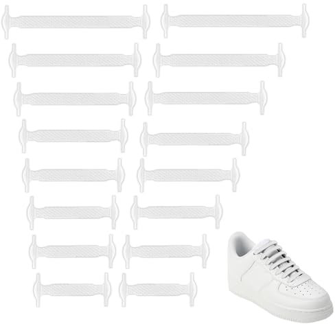 Vandomrise Elastische Silikon Schnürsenkel, Kinder & Erwachsene No Tie Shoelaces, Schnürsenkel ohne Binden Wasserdichte Flaches Elastikband für Sneaker Stiefel Brettschuhe und Freizeitschuhe, Weiß