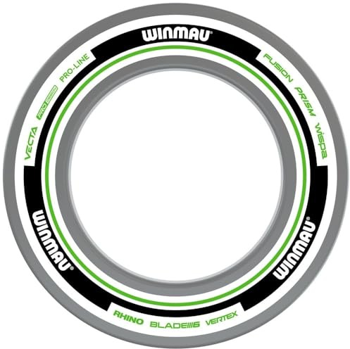 WINMAU Anillo envolvente para tablero de dardos, color blanco y verde, protector de pared