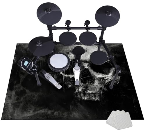JaevKwzy 110 x 80 cm Tappeto per Batteria, Tappetino per Batteria Drum Tappeto Insonorizzato per Batterie elettroniche Rullante Acustica Snare Drum Grancassa Strumenti Musicali Coperta Antiscivolo