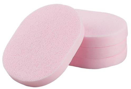 GORGECRAFT 4 éponge Nettoyante pour Le Visage Réutilisable Éponge Démaquillante Ovale pour Le Lavage du Visage Rose Perle Éponges de Maquillage pour Douce Outil de Beauté pour Le Démaquillage