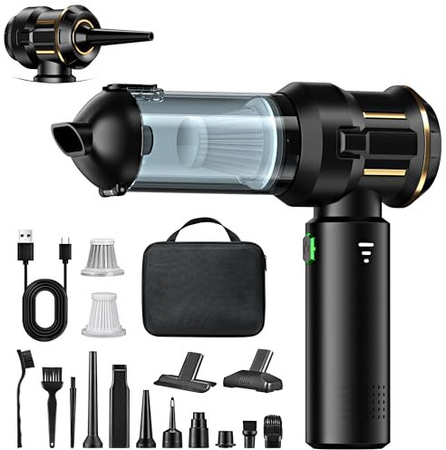 RABIGALA Handstaubsauger Akku 4-in-1, Handstaubsauger Kabellos, 25000PA Auto Staubsauger Stark, Autostaubsauger Akku Testsieger, 3-Gang 220000 U/min Mini Staubsauger für Auto, Haus, Küche, Tierhaare