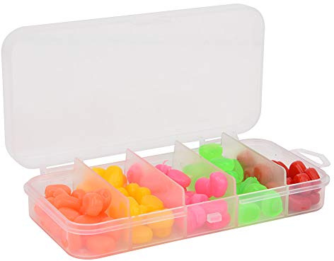 Yuecoom 100pcs Artificial MaíZ Suave SeñUelos De Pesca-Set De Cebo De Carpas De PVC De 5 Colores con Sabor Atractivo Y Ganchos Afilados para Pesca De Agua Dulce (Kit De Accesorios)