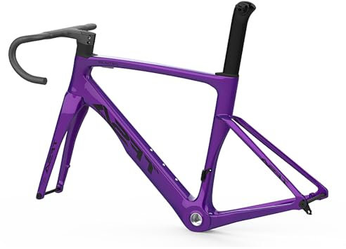 700C Carbon Gravel Bike Frameset 49/52/54/56 Cm Carbonio Bicicletta da Strada Sgancio Rapido F100/R142mm Forcella Telaio da Corsa per Ruota 700Cx28(Purple,52cm)