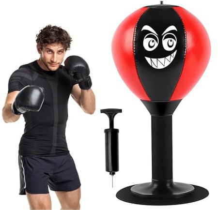 Table de Frappe Bureau Rage Bag Sac de Frappe Outil Punching Ball Table avec Ressorts pour Chef, collègues, Amis, activité à la Maison et Bureau