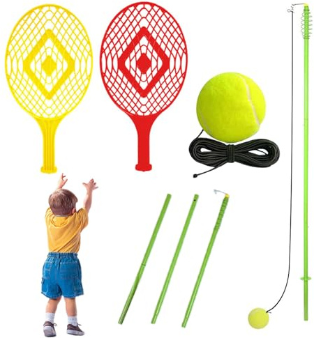 Trainer Tennis - Strumento Di Rimbalzo Allenatore Auto Tennis, Attrezzature Di Pratica Con Corda E Base | Attrezzatura Di Pratica Solista Durevole, Allenatore Di Ritorno Della Palla Mani