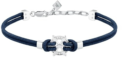 Morellato Bracciale Uomo in Acciaio, Cristalli, Collezione VERSILIA, Timone, Regalo Uomo