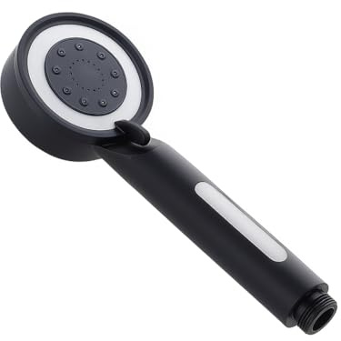 Alcachofa de Ducha Alta Presión, con Filtro 5 Tipos de Chorros, Cabezal de Ahorro de Agua y Aumento de Presión con Filtración Fibras PP (Negro) [Clase de eficiencia energética A+++] (Negro)