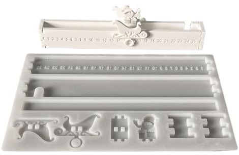 Molde De Silicona Para Calendario De Adviento,Calendario de Adviento de 25 Días para Chocolate | Materiales para Manualidades con Desmolde Fácil para Repostería Jabón Yeso Velas Adultos