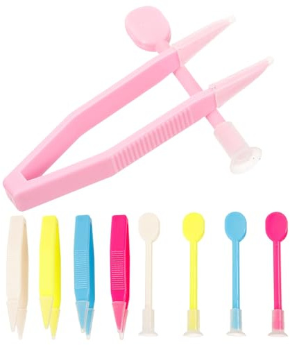 GOOHOCHY Pinzette per Lenti a Contatto e Bastoncini Aspirazione 10 Pezzi Set Multicolore Portatile per Rimozione e Inserimento Lenti Durante Viaggi e Attività All’aperto Colore Casuale
