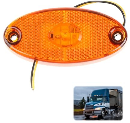EuSupNova Luz de Posición Lateral 12V compatibile con Remolques, Furgonetas y Camiones, Luz de DelimitacióN Lateral 12V, Advertencia de Seguridad LED, Montaje Roscado, Resistente al Agua y Polvo