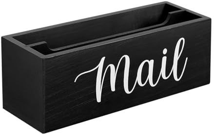 FmtwPhn Organisateur de courrier en bois - Boîte de rangement de bureau en bois - Organiseur mural pour enveloppes - Pour factures, carnets, lettres, fichiers, enveloppes, étiquettes