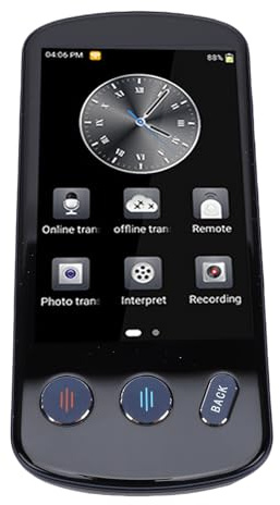 Eminchu Traduttore Multilingue Bidirezionale Dispositivo Traduttore Linguistico AI, Dispositivo Touch Screen da 4 Pollici, Vocale Istantaneo Portatile con Traduzione di Foto, Ideale per