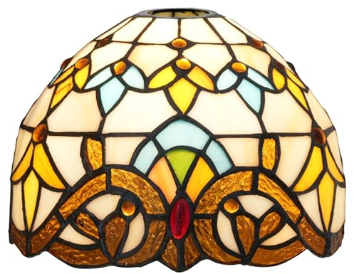 Pantalla de repuesto para lámpara, diseño barroco de vidrieras, estilo retro hecho a mano para lámparas de mesa, colgantes y de pared