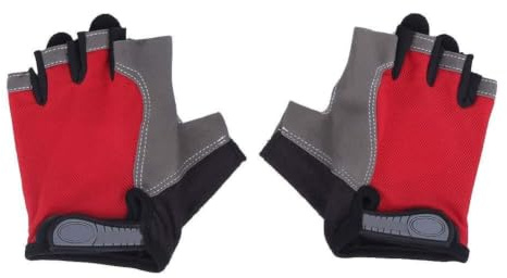 RiToEasysports Utomhushalvfingerhandskar för Andningsbar Ridning och Klättersport Svart Röd Grå Mikrofiber Storlek M L