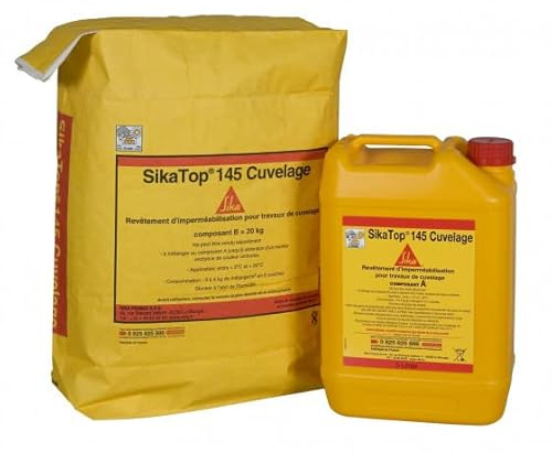 SIKA Revêtement d'imperméabilisation Sikatop 145 Cuvelage - Gris - 25kg
