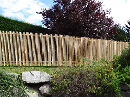 Gartenwelt Riegelsberger Premium Staketenzaun aus Kastanie Kastanienzaun Rollzaun Lattenabstand 2-3 cm Zaunlänge 2,2 m Höhe 175 cm