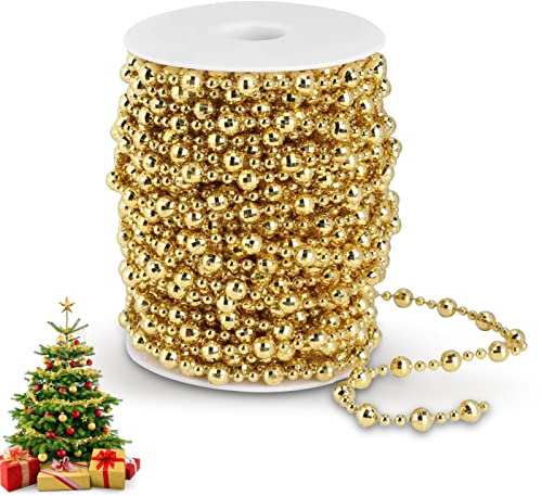 Perline filo di perle, 20 m/Rotolo Perline di Filo di Perla Corda di Ghirlanda Decorazione di Nozze Fai da Te, Perline Albero di Natale, Decorativo Perle Stringa per Festa di Nozze