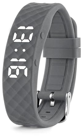 TabTime Montre de Rappel d’Alarme vibrante (Instructions en français) - jusqu'à 10 alarmes personnelles ou rappels de Pilule par Jour (Grise, Petite)