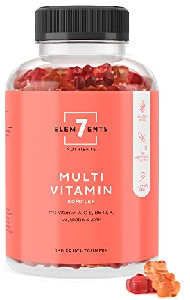 Multivitamin Gummies Fruchtgummis mit Vitamin A B6 C D E Biotin Niacin Folat | Immunsystem Multi Vitamingums Frucht Gummi Bärchen Vitamingummibärchen | Gummibärchen ohne Zusätze | Gum Vitamingummi