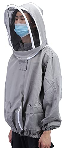 cersalt Imkerjacke, Faltbare Imkerbekleidung, für die Imkereiarbeit Anti-Milben(grau)