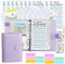 A6 Geld organizer Budget Binder Budgetplaner-Kit, mit Geldumschlägen, Budgetminen, umschlagmethode sparen, passenden Aufklebern und Etikett, 7,4x5,71 (Harphia, NPNB-140F-A6-Purple)