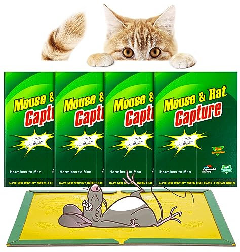 Piege a Souris | 4 Pcs Piege a Rat | Colle Souris Piege | Attrape Souris | Piège à Souris | Anti Souris Efficace | Glue Souris | Anti Rongeur | Plaque Collante Souris (4)