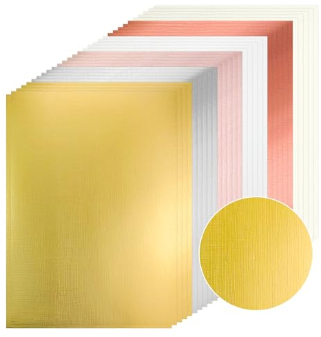 30 x strukturkartong, färgglatt papper, DIN A4, 210 x 297 mm, 250 g, strukturpapper, linnepräglat, tryckbart tonpapper för scrapbooking, korttillverkning, stansning och andra pappershantverk – 6