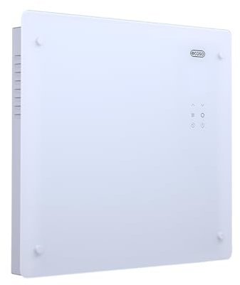 ECOSO Vitrum 1000W White UK Plug WiFi Glass Panel Smart Electric Heater Feet - 465mm x 510mm