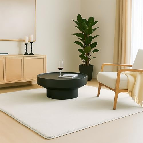 VOUNOT® Teppich Wohnzimmer Groß 200x300 cm, mit rutschfeste Rückseite & Antirutschmatte, Kuscheliger Kurzflor Flauschig Teppiche Gegend für Schlafzimmer Kinderzimmer Esszimmer, Creme
