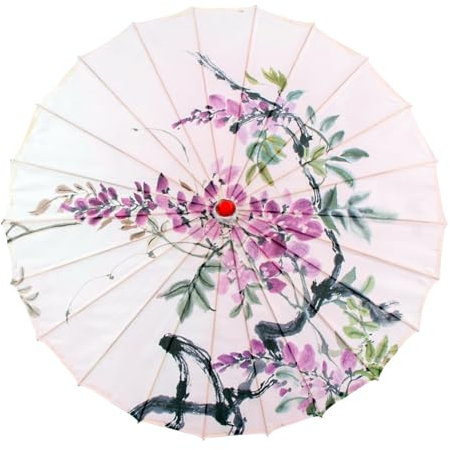 Fazvncv Parapluie chinois en soie de bambou classique - Parasol de danse classique en bambou - Parapluie en soie pour costumes et fêtes - Décoration merveilleuse