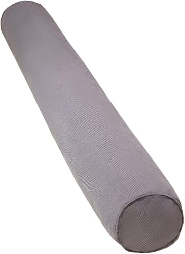 Hoowarm Cojín Cilíndrico Larga 60/80/100/120/150cm Suav Almohada de Tubo para Lumbar/Cuello/Espalda/Cabeza Apoyo Grande Almohada Rollo con Funda Extraíble para Cama, Sofá(Gris,60x12cm/24x5in)