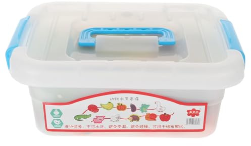 WEKAMOS Giocattolo Perline da Infilare in Legno per Set Educativo Precoce Animali e Frutta Colorata Sviluppa Coordinazione Occhio-Mano e Abilità Cognitive Adatto per Scuola e Gioco