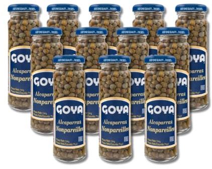 Alcaparras Nonpareilles - Pack de 12 Unidades x 114g (71g Peso Escurrido) - Condimento de Excelencia para Ensaladas, Pescados y Salsas - Certificación Kosher Pareve - NEXU