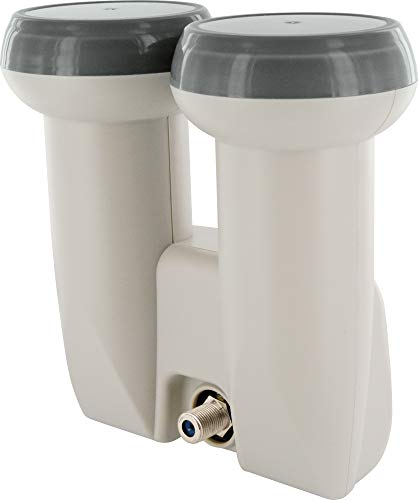 SCHWAIGER 5071 Monoblock Single LNB 1-Participant numérique Accessoires pour Parabole Protection Contre Les intempéries Raccords dorés Gris Clair Astra Eutelsat Récepteur Satellite