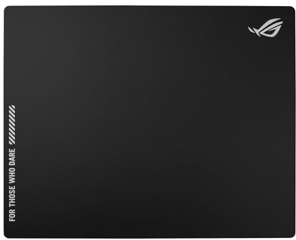 ASUS ROG Moonstone Ace L Black Gaming-Mauspad (gehärtetes Glas, rutschfester Boden aus Silikon, 500 x 400 mm, schwarz)