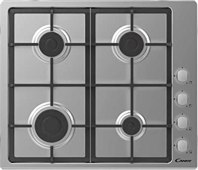 Placa de cocción N° 4 fuegos de 60 cm, color inoxidable