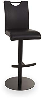 Robas Lund Barhocker Schwarz Kunstleder drehbar 360°, Barstuhl höhenverstellbar, Alesi