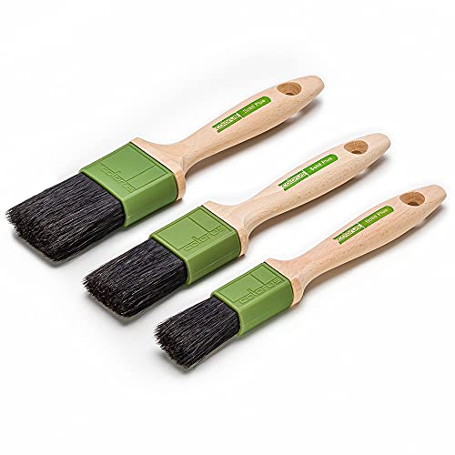 Colorus Flachpinsel Set 3-teilig (30 mm 40 mm 50 mm) – Premium-Pinsel mit stabilisierter Chinaborsten-Mischung – für lösemittelhaltige und zähe Farben und Lacke