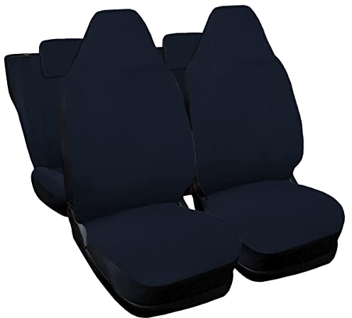 Lupex Shop Autositzbezüge kompatibel für Twingo mit integrierter Kopfstütze, Dunkelblau, hergestellt in Italien
