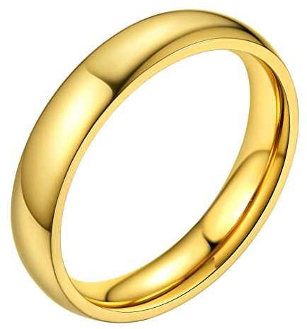 Bestyle Bagues Simples pour Hommes et Femmes 2mm/4mm/6mm/8mm de Large Style Confortable Acier Inoxydable Bague Anneaux Business Quotidienne Punk nom personnalisé Cadeau Souvenir Taille 54-67