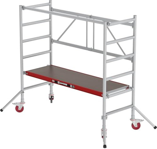 Andamio para interiores RS 44-POWER, plataforma de madera, longitud 1,85 m, altura de trabajo 2,75 m.