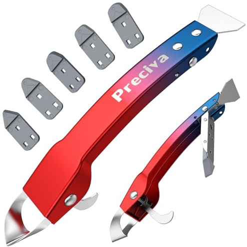 Silikonentferner Werkzeug,Preciva 4-in-1-Silikon-Dichtungswerkzeug-Set, Dichtmittel-Entfernungswerkzeug mit Edelstahlkopf, Silikon-Fugenschaber, Silikon-Glättungswerkzeug für Badezimmer/Küche