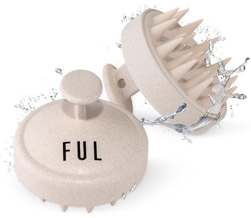 Beige Scalp Massager with Super Soft Silicone Brush for Hair Growth and Exfoliating Scalp, Ideal Scalp Massager Hair Growth Tool and Scalp Brush for Stimulating Hair and Cleansing by FUL