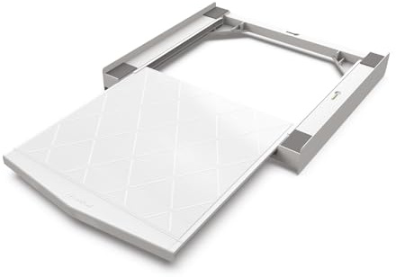 Meliconi, Torre Quick, Zwischenbaurahmen für Waschmaschine und Trockner, Hergestellt aus 30% Recyceltem Kunststoff, Universal, Sicher, Robust, Vormontiert, Platzsparendes Ausziehbrett, Made in Italy