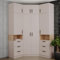 Marmex Grant Set G14 C Eckschrank 143x235x143 cm, 2 x Bücherregal, Eckgarderobe mit Kleiderstangen und Einlegeböden für Schlafzimmer, Eckkleiderschrank, geräumiger Eckschrank - Cashmere